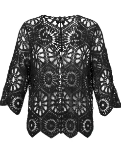 Damen Via Appia Due Ajour Häkel Strickjacke