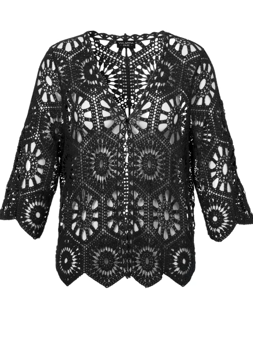 Damen Via Appia Due Ajour Häkel Strickjacke