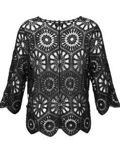 Damen Via Appia Due Ajour Häkel Strickjacke