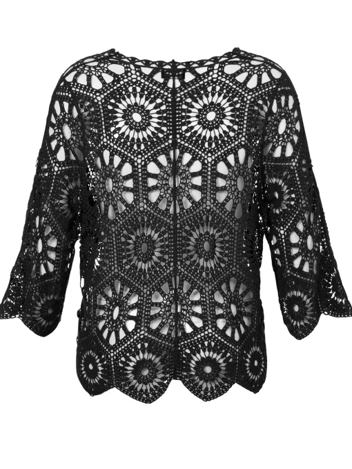Damen Via Appia Due Ajour Häkel Strickjacke