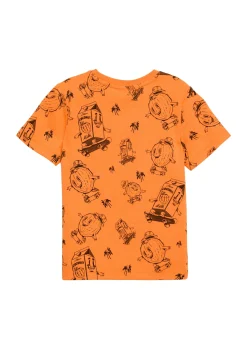 Kinder s.Oliver All over Print-T-Shirt aus Baumwolle mit Rippblende