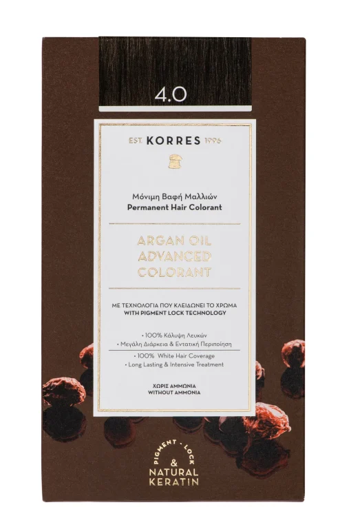 KORRES ARGAN OIL Hochentwickelte Haarcoloration Braun / Mittelbraun 4.0