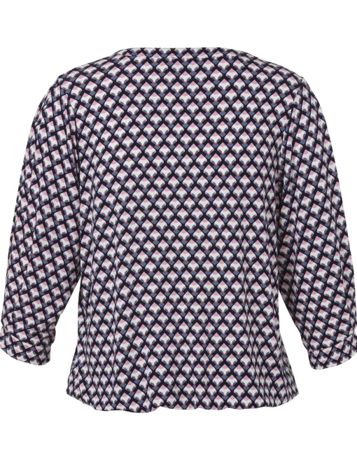 Damen Via Appia Due 3/4-Arm Print-Shirt mit Gummizugsaum