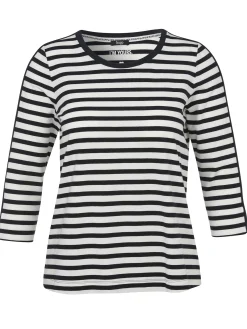 Damen Frapp 3/4-Arm Ringelshirt Black & White