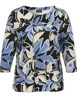 Damen Via Appia Due 3/4-Arm-Sweatshirt mit floralem Print