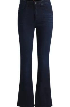 Damen Boss Orange Ausgestellte Slim-Fit Jeans aus blauem Stretch-Denim