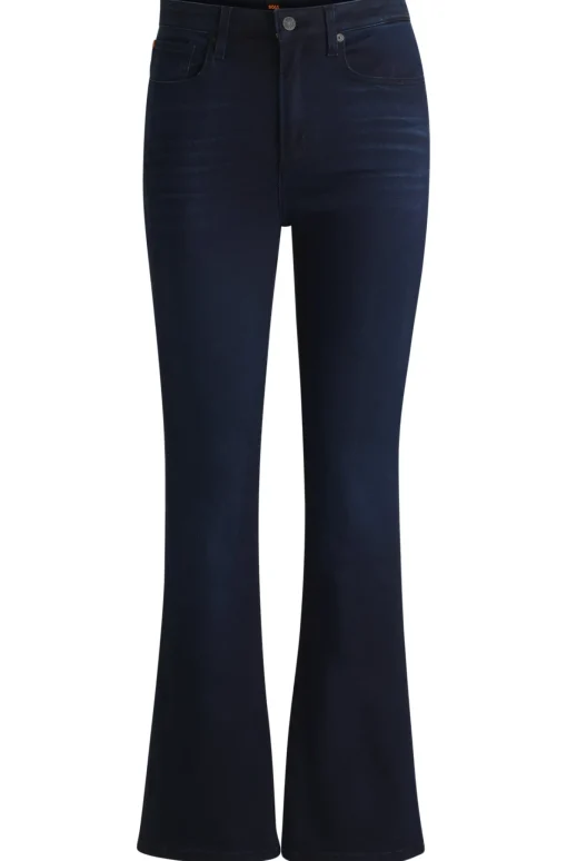 Damen Boss Orange Ausgestellte Slim-Fit Jeans aus blauem Stretch-Denim