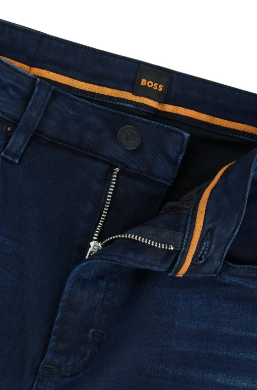 Damen Boss Orange Ausgestellte Slim-Fit Jeans aus blauem Stretch-Denim