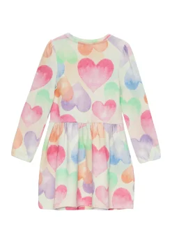 Kinder s.Oliver Ausgestelltes Kleid aus leichter Sweatware mit All-over-Print