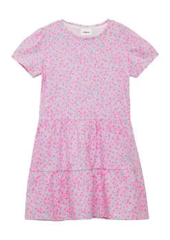 Kinder s.Oliver Ausgestelltes Stufenkleid mit Puffärmeln