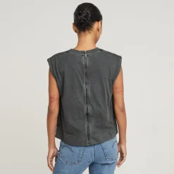 Damen G-Star Back Zip Overdyed T-Shirt
