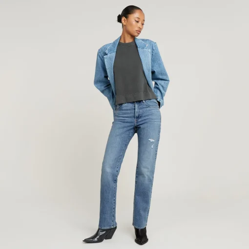 Damen G-Star Back Zip Overdyed T-Shirt