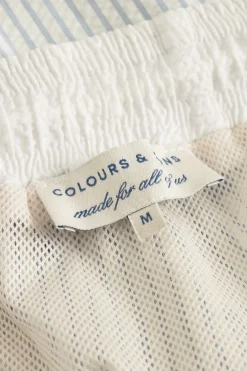 Herren Colours & Sons Badehose in Seersucker-Optik