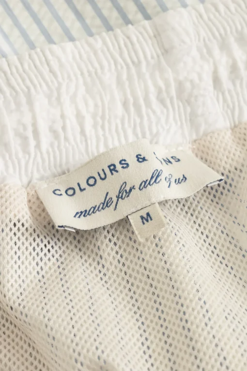 Herren Colours & Sons Badehose in Seersucker-Optik