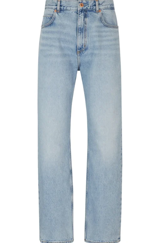Herren Hugo Blue Baggy-Fit Jeans aus schwerem Baumwoll-Denim
