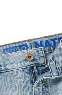 Herren Hugo Blue Baggy-Fit Jeans aus schwerem Baumwoll-Denim