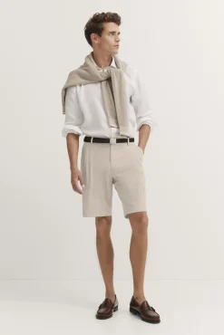 Herren Bugatti Baumwoll-Bermuda mit Bundfalte