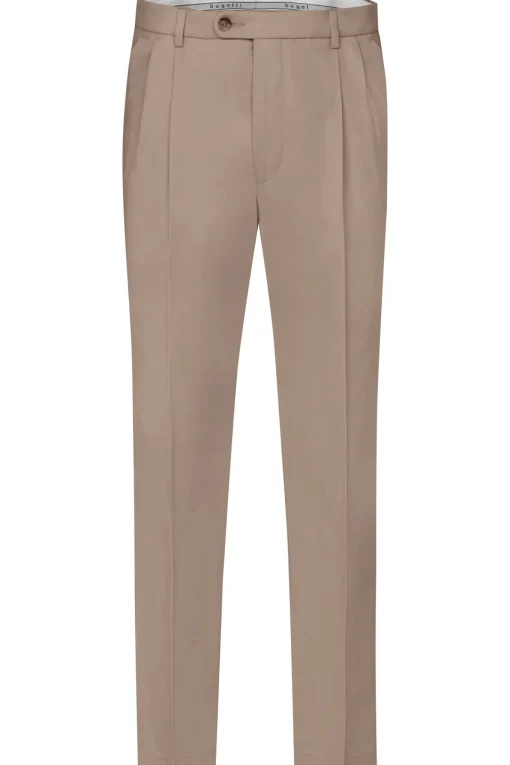 Herren Bugatti Baumwollhose mit Bundfalte