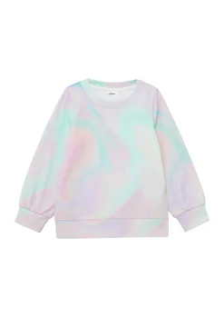 Kinder s.Oliver Baumwollmix-Sweatshirt mit Farbverlauf und Frontprint