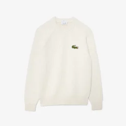 Damen Lacoste Baumwollpullover mit Rundhalsausschnitt