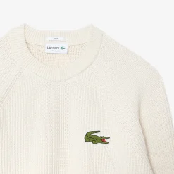 Damen Lacoste Baumwollpullover mit Rundhalsausschnitt