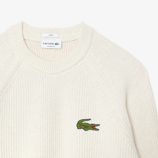 Damen Lacoste Baumwollpullover mit Rundhalsausschnitt