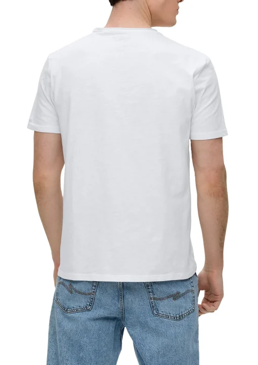 Herren QS Baumwollshirt mit Flammgarn-Struktur