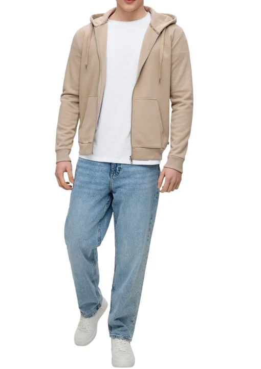 Herren QS Baumwollshirt mit Flammgarn-Struktur