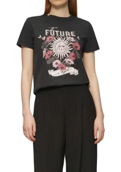 Damen QS Baumwollshirt mit Frontprint