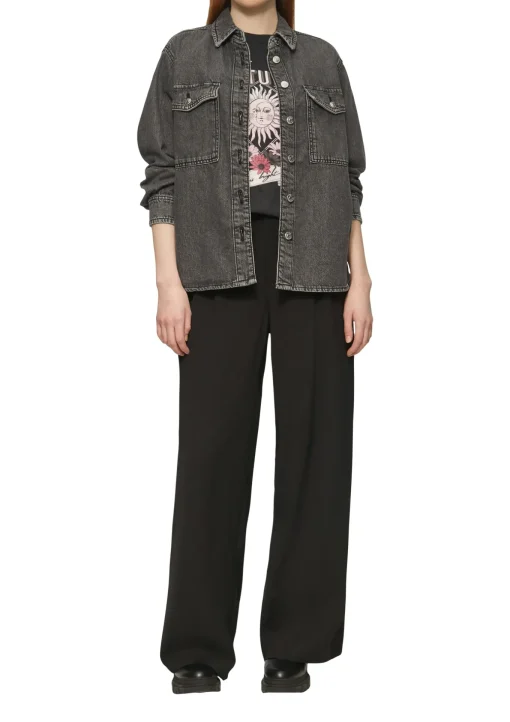 Damen QS Baumwollshirt mit Frontprint