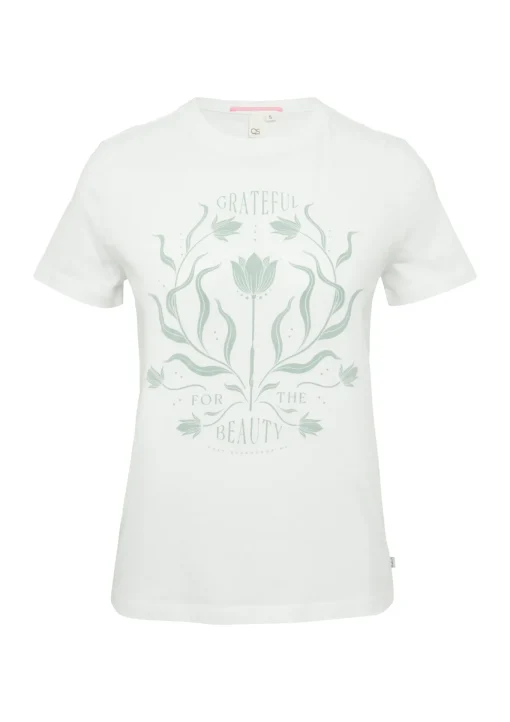 Damen QS Baumwollshirt mit Frontprint