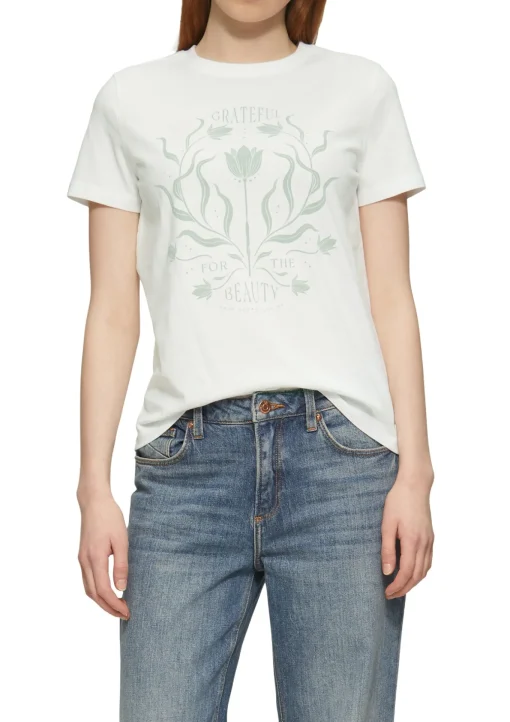Damen QS Baumwollshirt mit Frontprint
