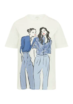Damen s.Oliver Baumwoll-T-Shirt im Relaxed Fit mit Frontprint