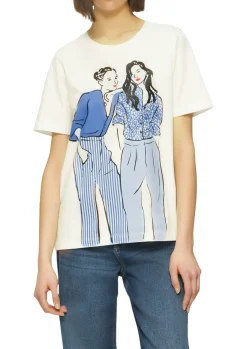 Damen s.Oliver Baumwoll-T-Shirt im Relaxed Fit mit Frontprint
