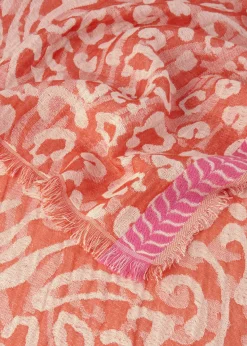 Damen Codello Beidseitig tragbarer Schal aus Baumwollmischung mit Leoparden-Muster