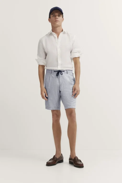 Herren Bugatti Bermuda mit Leinen und Kordelzug
