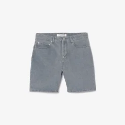 Herren Lacoste Bermudashorts aus Denim mit verwaschenem Effekt