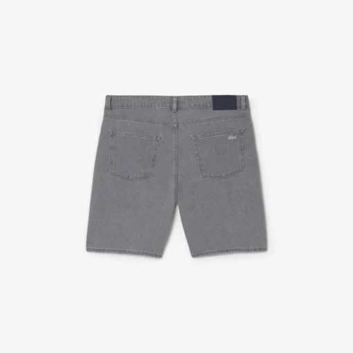 Herren Lacoste Bermudashorts aus Denim mit verwaschenem Effekt
