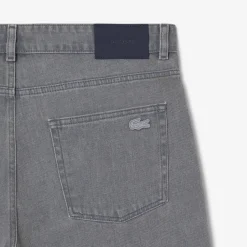 Herren Lacoste Bermudashorts aus Denim mit verwaschenem Effekt