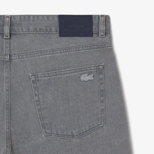 Herren Lacoste Bermudashorts aus Denim mit verwaschenem Effekt