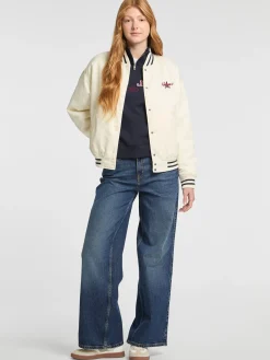 Damen GUESS JEANS Bestickte College-Jacke