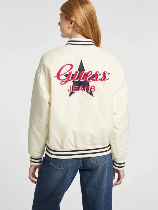 Damen GUESS JEANS Bestickte College-Jacke