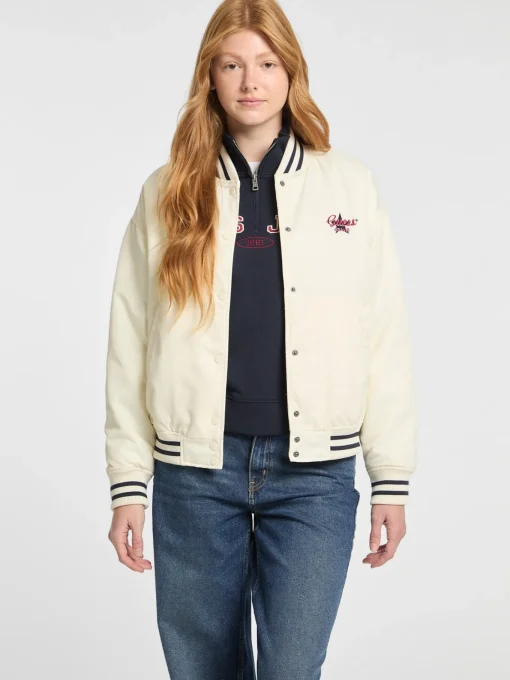 Damen GUESS JEANS Bestickte College-Jacke