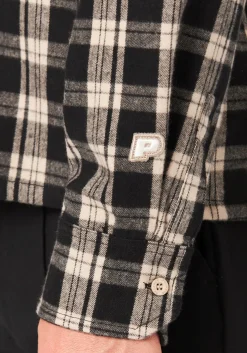 Herren Pegador BEVILL FLANNEL SHIRT WASHED DARK STONE BLACK