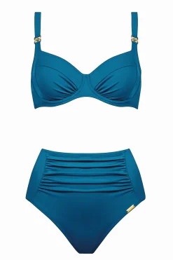 Damen Charmline Bügel-Bikini mit femininen Rüschungen und goldfarbenen Träger-Elementen