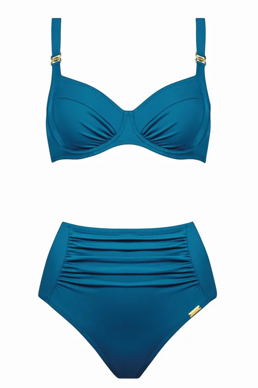 Damen Charmline Bügel-Bikini mit femininen Rüschungen und goldfarbenen Träger-Elementen