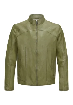 Herren Milestone Biker Blouson aus genarbtem Leder