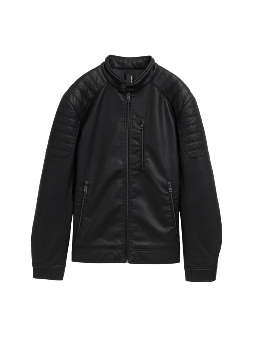 Herren Tom Tailor Bikerjacke aus Kunstleder