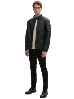 Herren Tom Tailor Bikerjacke aus Kunstleder