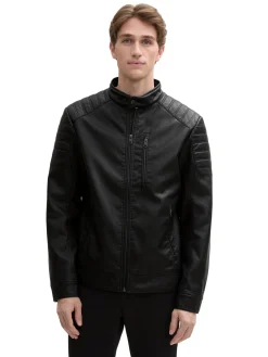 Herren Tom Tailor Bikerjacke aus Kunstleder